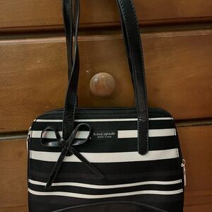 Kate Spade Black, Brown, and White Striped Women's Purse